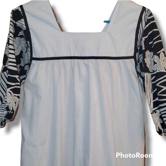 Vintage 60s Hilda Blue and White Hawaii Dress - Picture 8 of 11